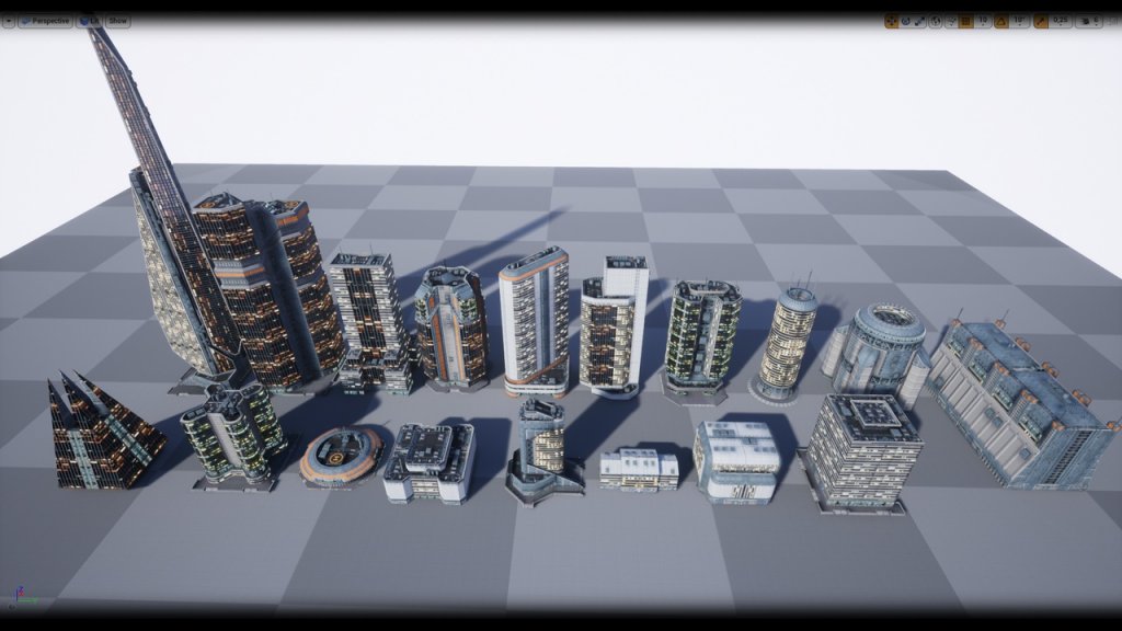 图片[2]-【UE虚幻资源】低模现代科幻建筑包-Low Poly Modern/Sci-Fi Building Models-IMAXCG
