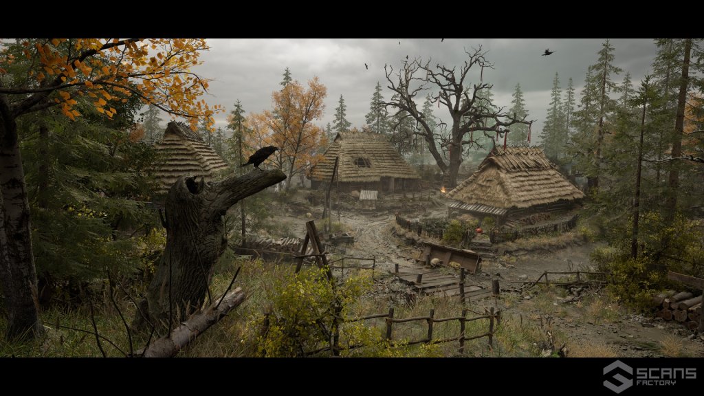 图片[1]-【UE资源】中世纪村庄-Medieval Village – Slavic Huts environment-IMAXCG