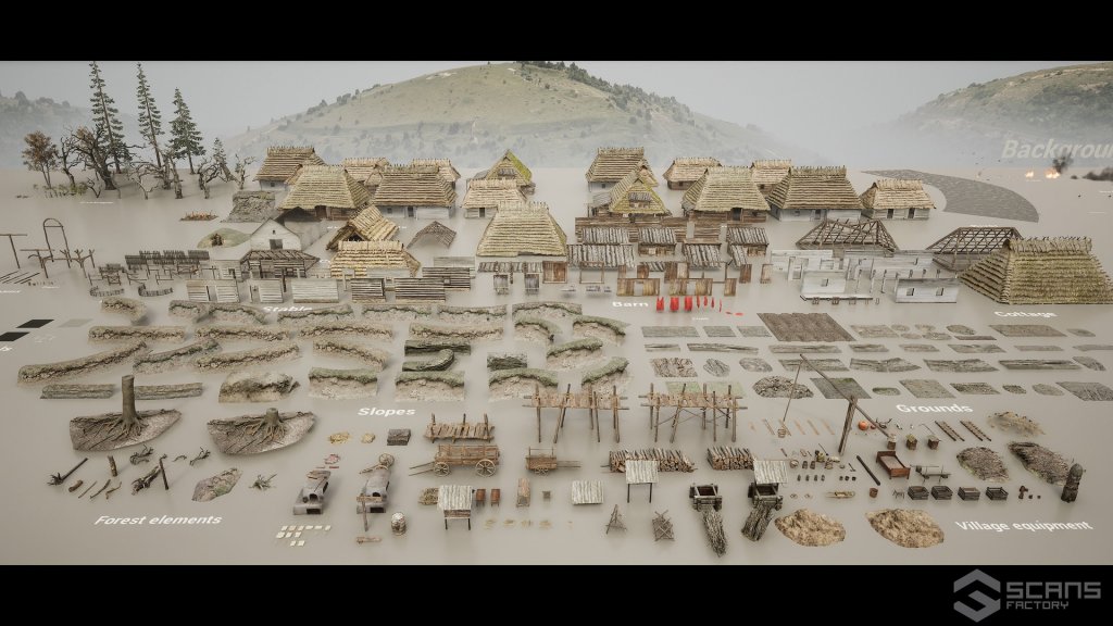 图片[5]-【UE资源】中世纪村庄-Medieval Village – Slavic Huts environment-IMAXCG