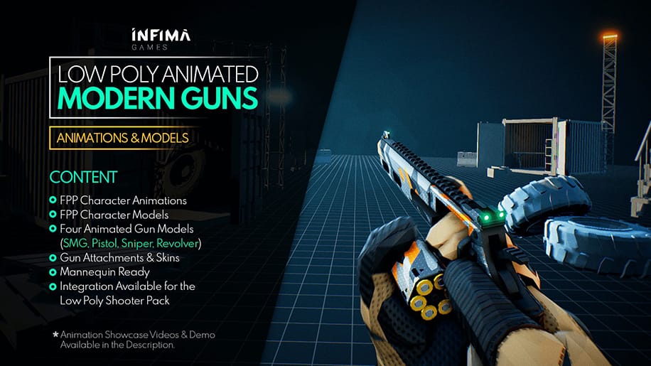 【UE资源】现代枪支动画资源包-Low Poly Animated – Modern Guns Pack-IMAXCG