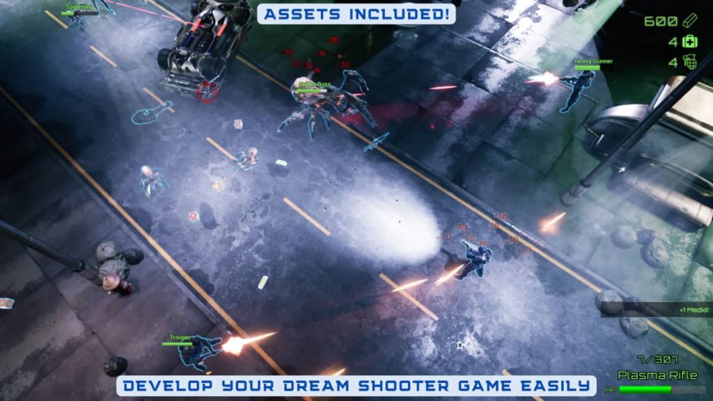 图片[2]-【UE资源】射击游戏蓝图模板-Defender: Top Down Shooter-IMAXCG