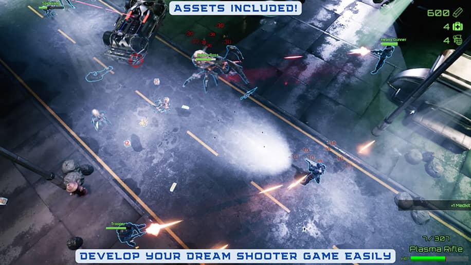 【UE资源】射击游戏蓝图模板-Defender: Top Down Shooter-IMAXCG