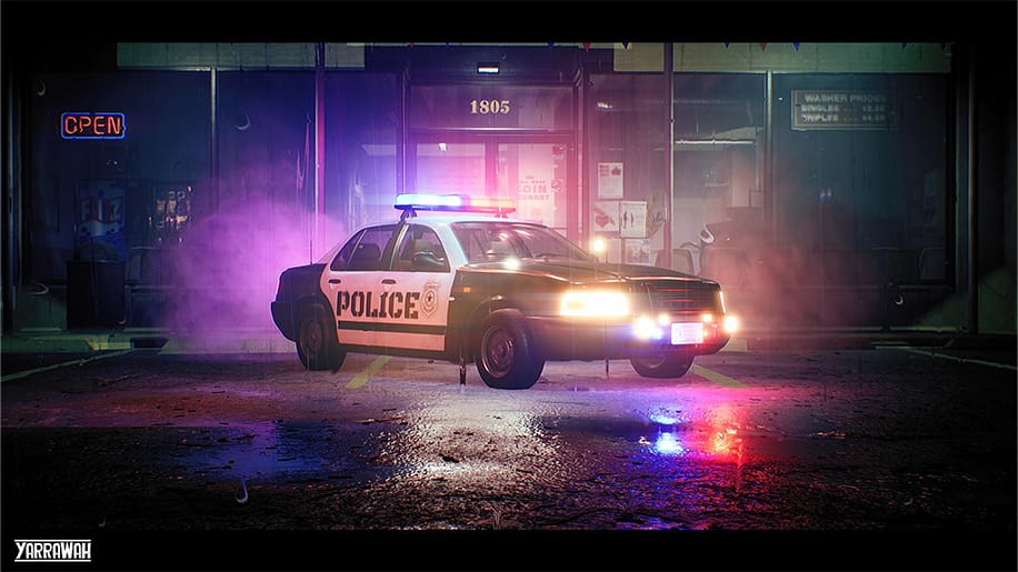 【UE资源】可交互警车素材资源-Police Car – Premium – Drivable and Interactable-IMAXCG