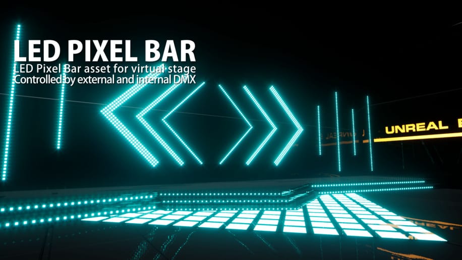 【UE资源】LED像素灯条和动画预设-LED Pixel Bar and Animation Preset-IMAXCG