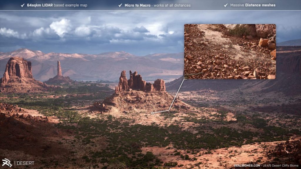 图片[1]-【UE资源】超写实的沙漠环境包-RealBiomes Desert Cliffs Biome – Monument Valley (Trees, Grass, Forest)-IMAXCG