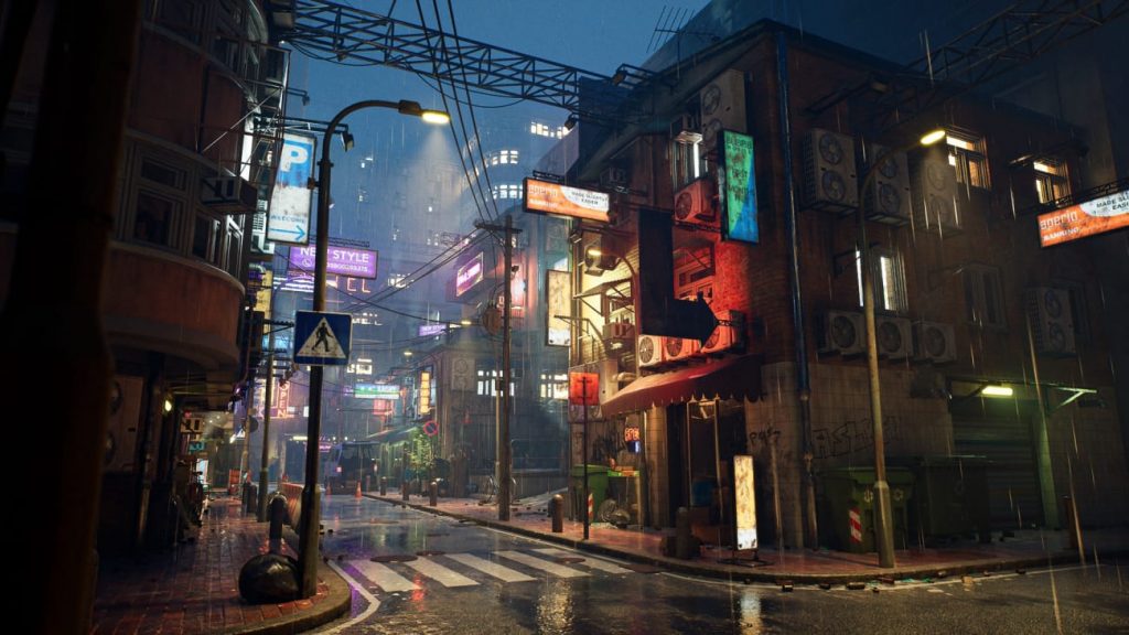 图片[1]-【UE资源】雨中霓虹街道-Rainy Neon Streets-IMAXCG
