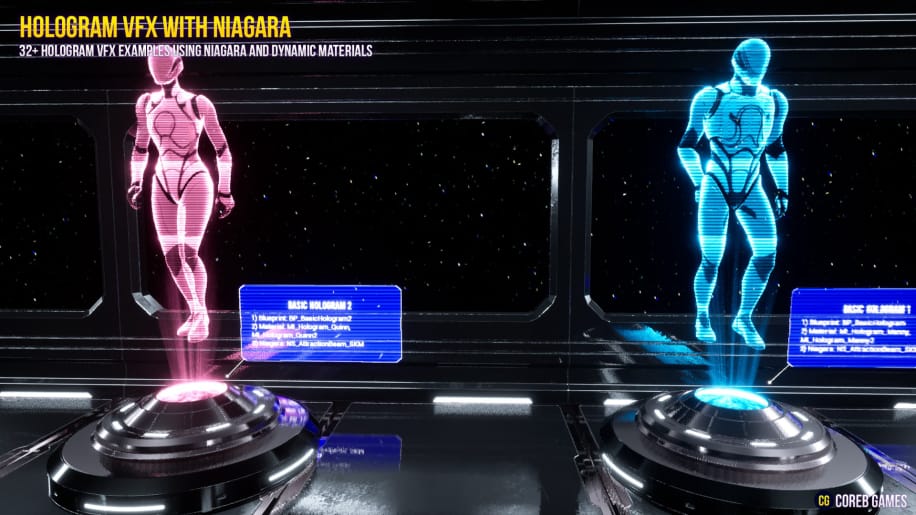 【UE资源】Niagara制作全息投影VFX特效-HOLOGRAM VFX With Niagara-IMAXCG