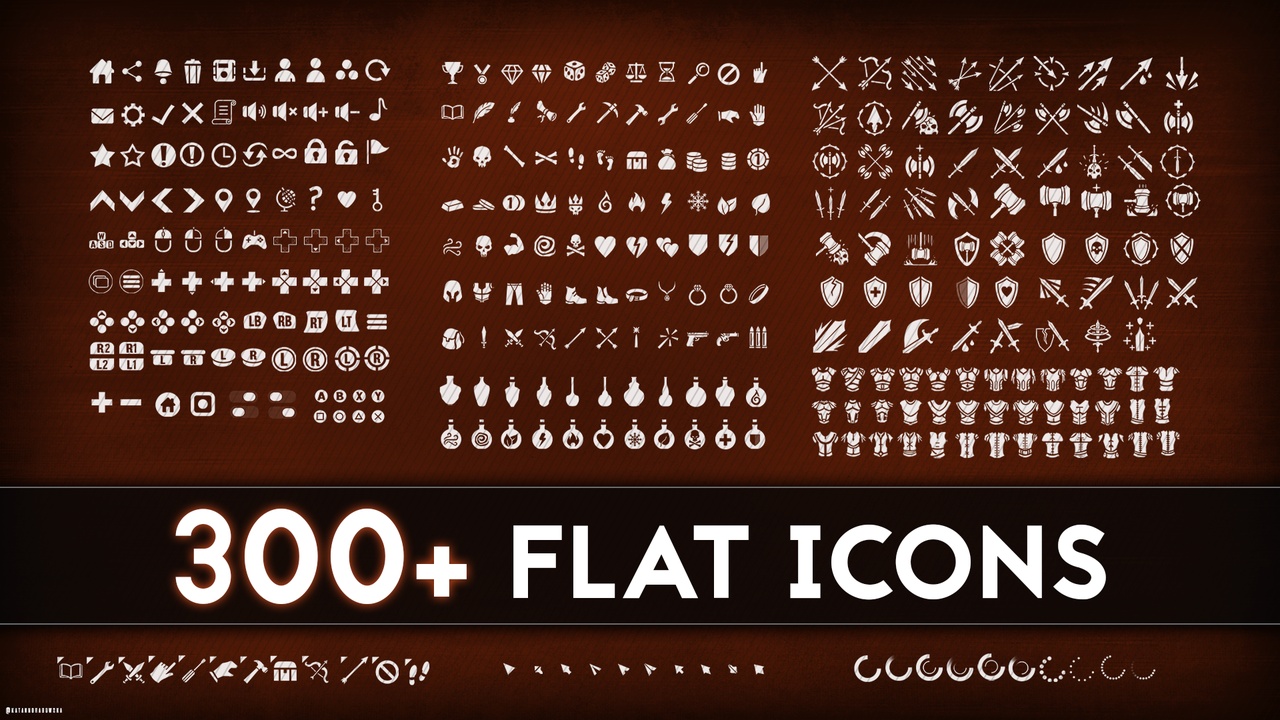 【UE虚幻资源】300+扁平图标-300+ Flat Icons-IMAXCG