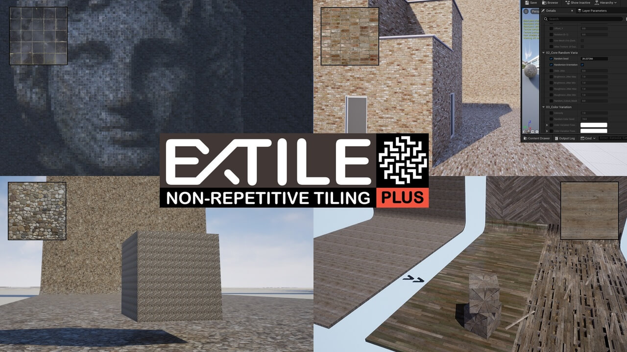 【UE虚幻资源】无缝平铺主材质-EXTILE PLUS Non-repetitive tiling master materials-IMAXCG