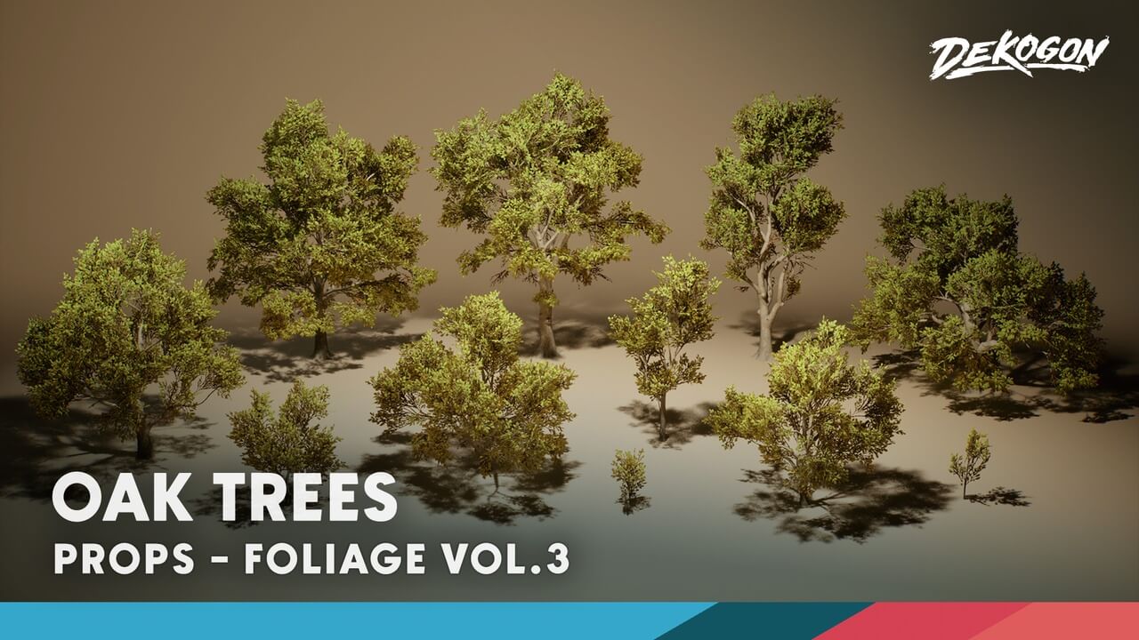【UE虚幻资源】橡树 (Nanite低模版)-Foliage VOL.3 – Oak Trees (Nanite and Low Poly)-IMAXCG