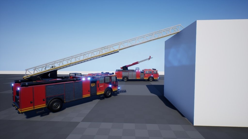 图片[1]-【UE虚幻资源】多人联机消防车 (云梯水炮)-Replicated Drivable Firetruck Ladder & Water-IMAXCG