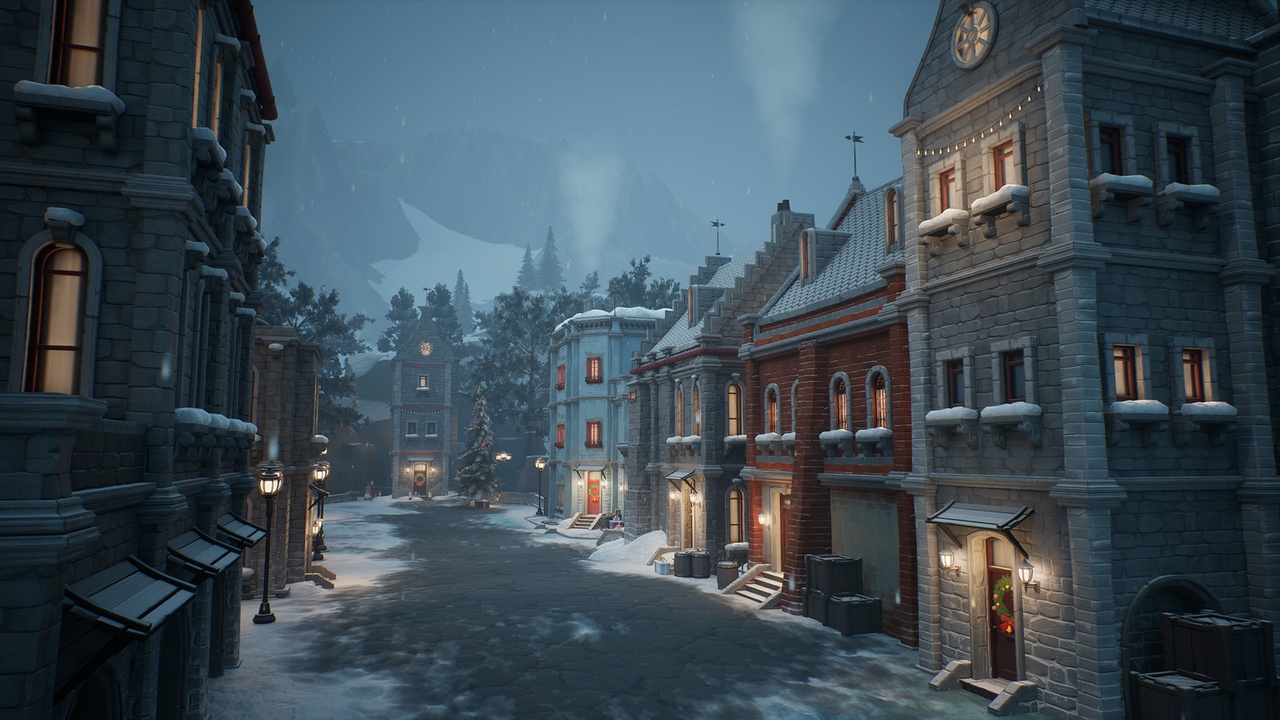 【UE虚幻资源】风格化冬季城市-Stylized winter city environment-IMAXCG