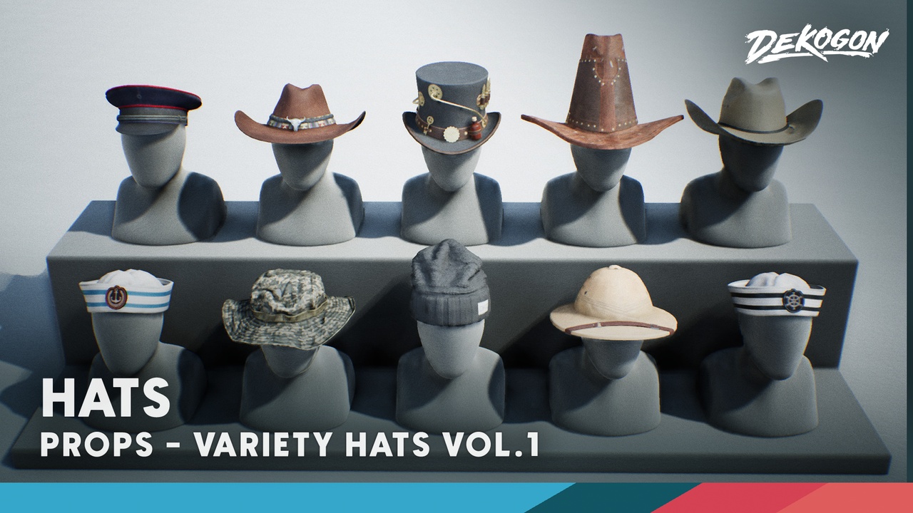 【UE虚幻资源】帽子多样组合包-Variety Hats Pack – VOL 1-IMAXCG