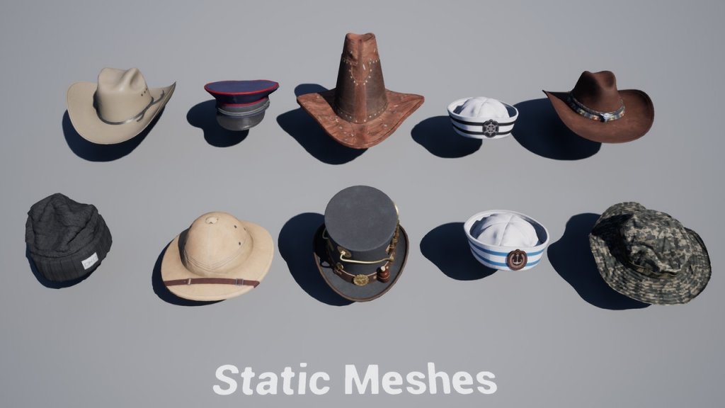 图片[11]-【UE虚幻资源】帽子多样组合包-Variety Hats Pack – VOL 1-IMAXCG