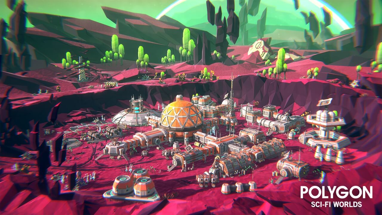 【UE虚幻资源】低多边形科幻世界资产包-POLYGON – Sci-Fi Worlds – Low Poly Characters, Modular Environments, Vehicles-IMAXCG